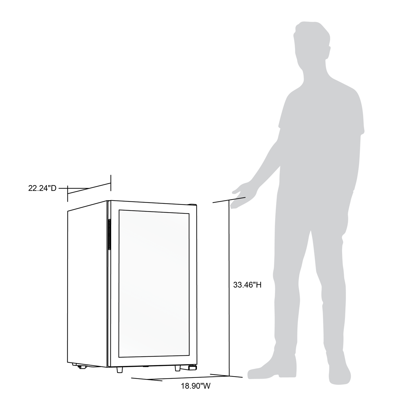 Newair® 43-Bottle 18.9" Stainless Steel Freestanding Dual Zone Wine Fridge