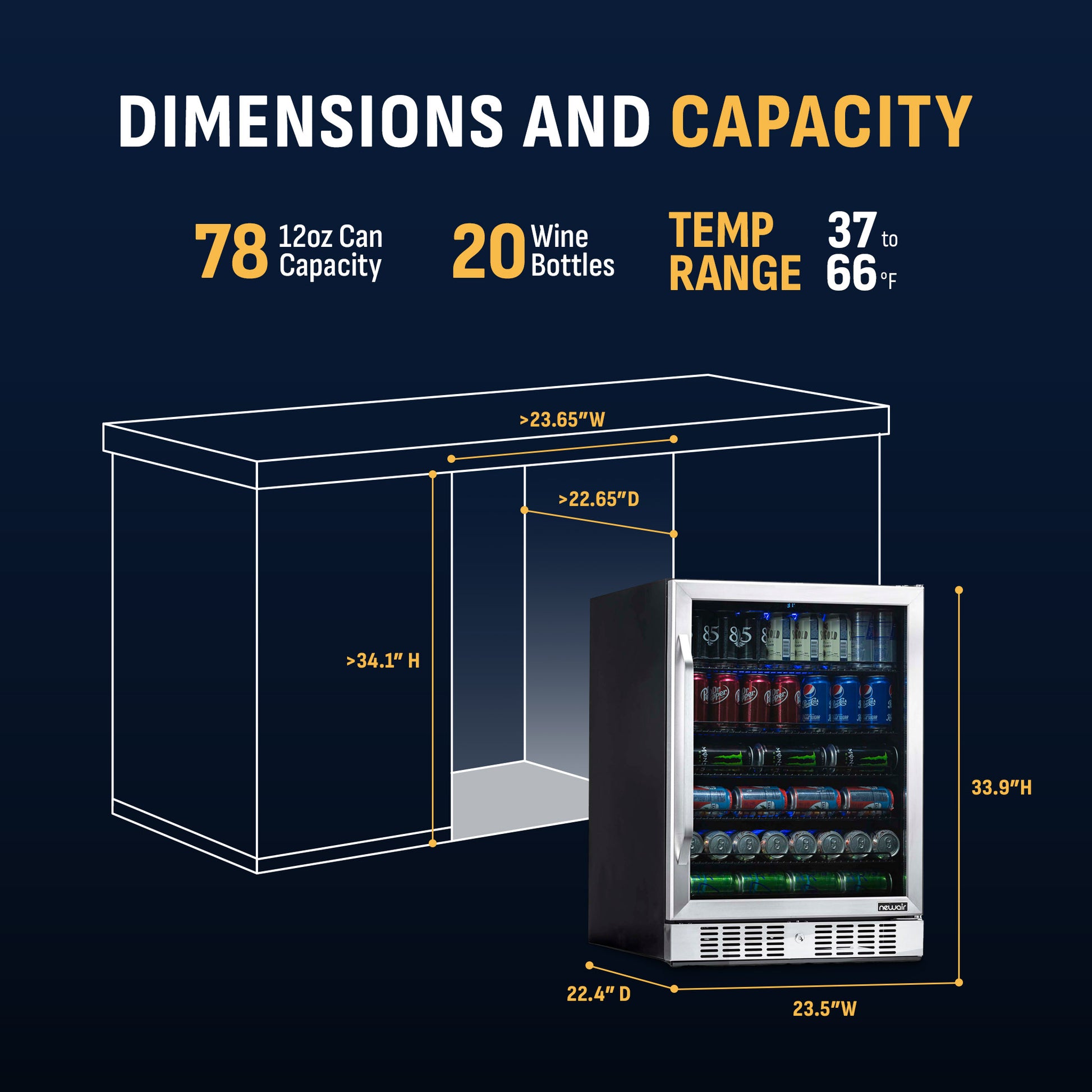 177-Can Built-In Stainless Steel Beverage Fridge | Newair 177-Can Built-In Stainless Steel Beverage Fridge | Newair