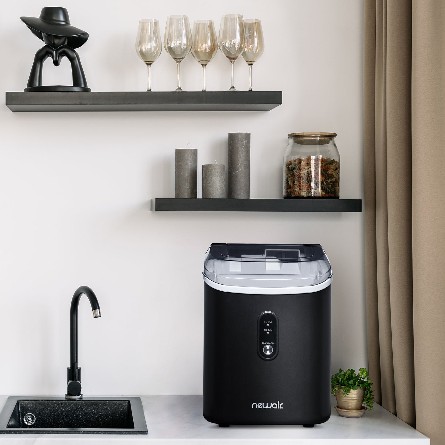 Newair® Countertop Nugget Ice Maker in Matte Black or Stainless Steel, 26 lbs/Day