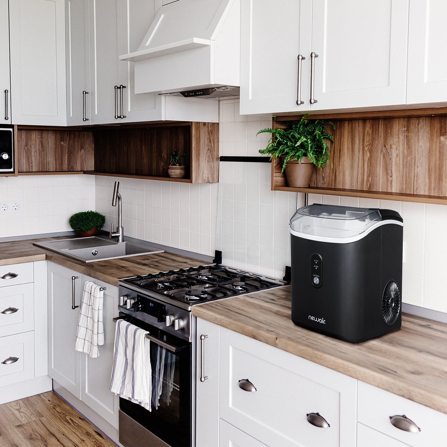 Newair® Countertop Nugget Ice Maker in Matte Black or Stainless Steel, 26 lbs/Day