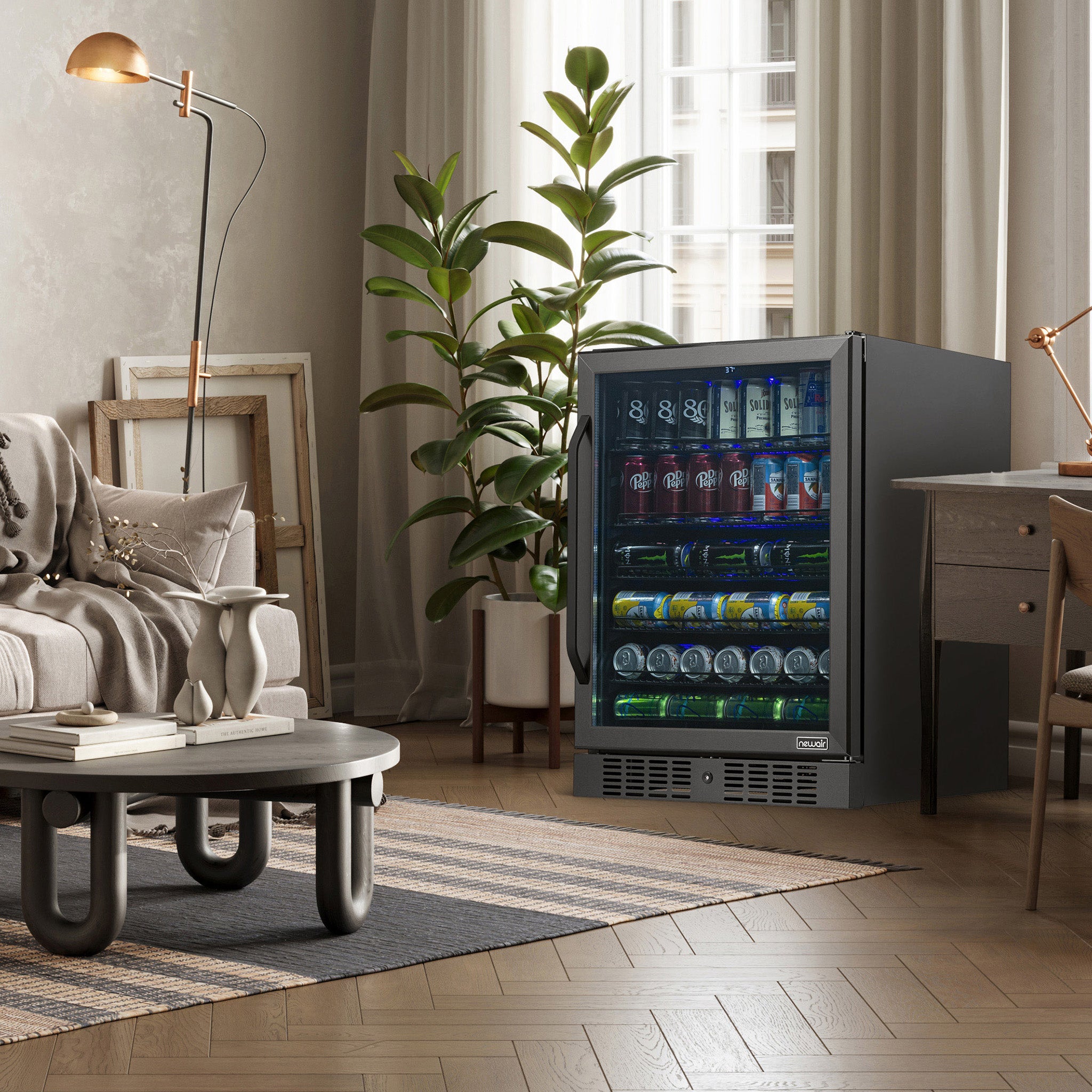177-Can Built-In Black Beverage Fridge | Newair