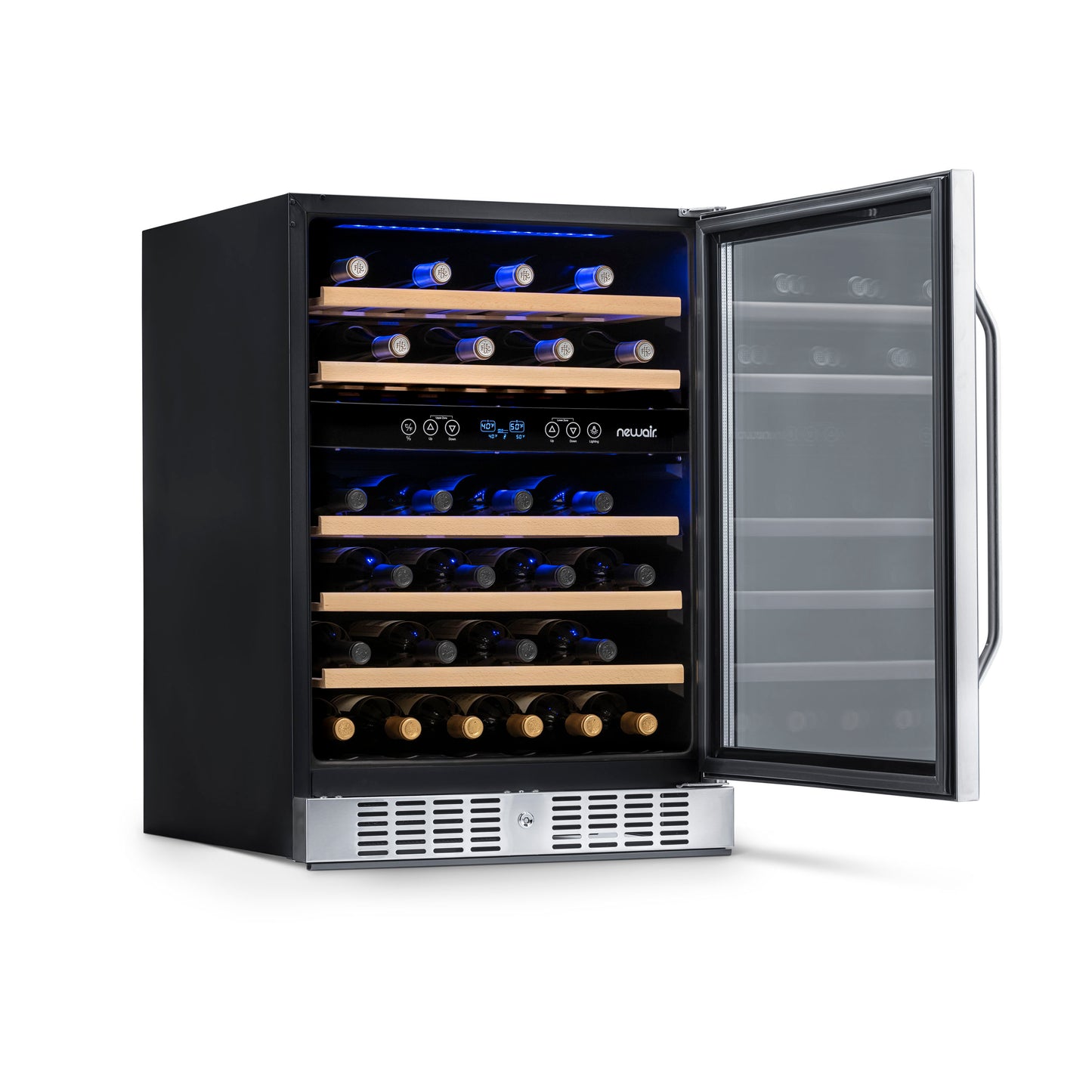 Newair® Premium 46-Bottle Built-In Dual Zone Wine Fridge in Stainless Steel -  23.5"