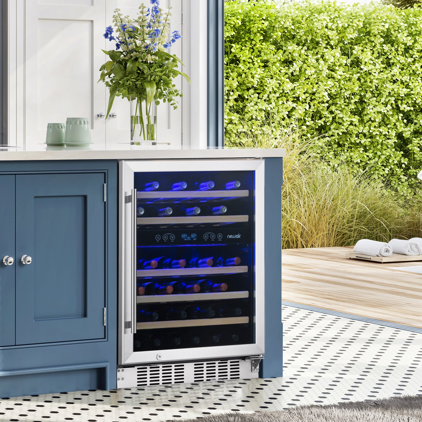 Newair® Premium 46-Bottle Built-In Dual Zone Wine Fridge in Stainless Steel -  23.5"