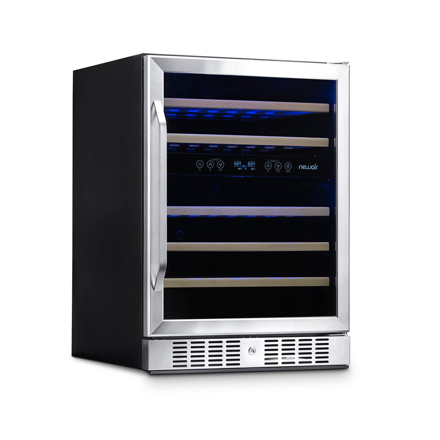 Newair® Premium 46-Bottle Built-In Dual Zone Wine Fridge in Stainless Steel -  23.5"