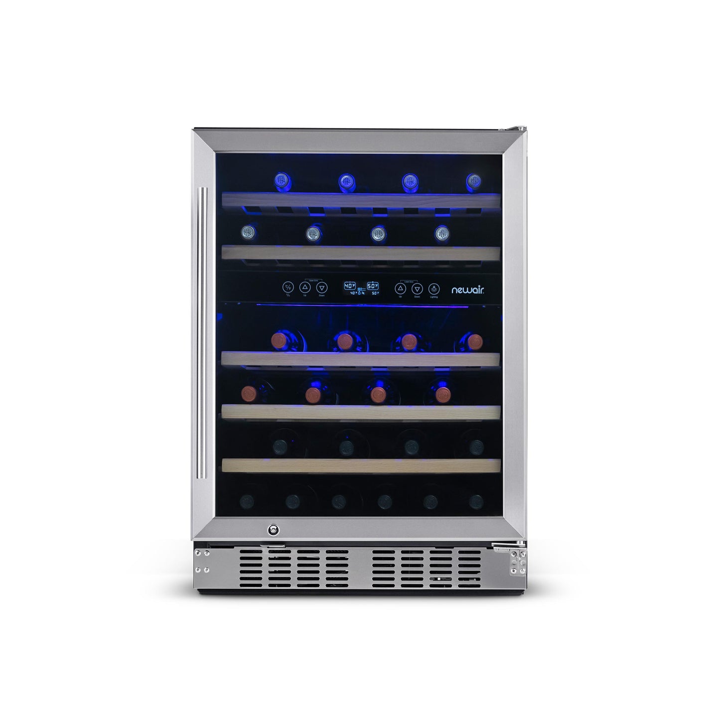 Newair® Premium 46-Bottle Built-In Dual Zone Wine Fridge in Stainless Steel -  23.5"