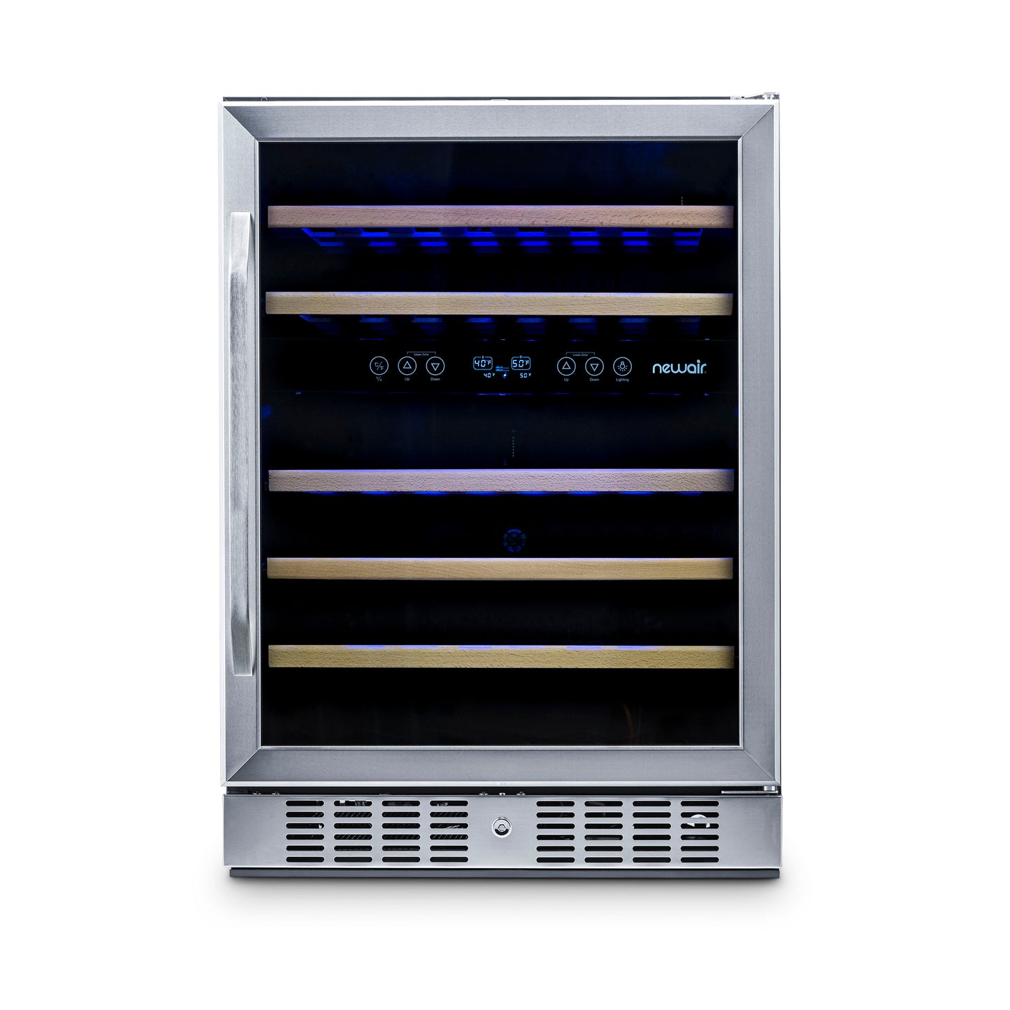 Newair® Premium 46-Bottle Built-In Dual Zone Wine Fridge in Stainless Steel -  23.5"