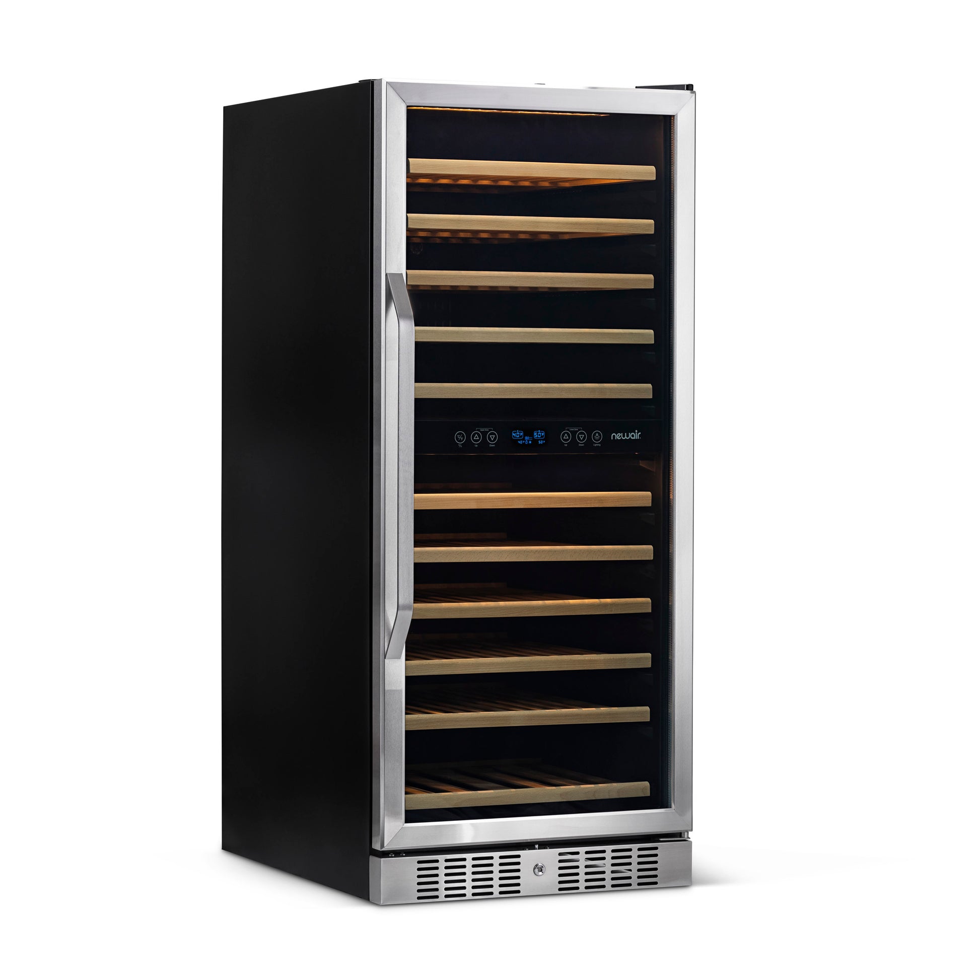 116-Bottle Stainless Steel Built-In Dual Zone Wine Fridge Newair