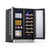 Newair 24” Premium Built-in Dual Zone 20 Bottle and 60 Can French Door Wine and Beverage Fridge in Stainless Steel with SplitShelf™ and Beech Wood Shelves Beverage Fridge