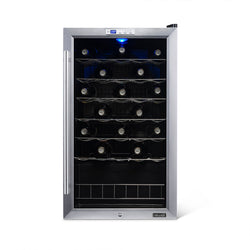 Newair Freestanding 33 Bottle Compressor Wine Fridge in Stainless Steel, Adjustable Chrome Racks Wine Coolers    