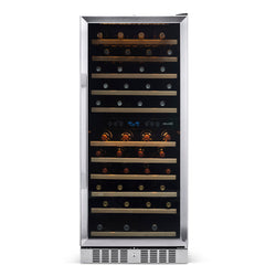 Newair 24” Built-in 116 Bottle Dual Zone Compressor Wine Fridge in Stainless Steel, Quiet Operation with Smooth Rolling Shelves Wine Coolers    