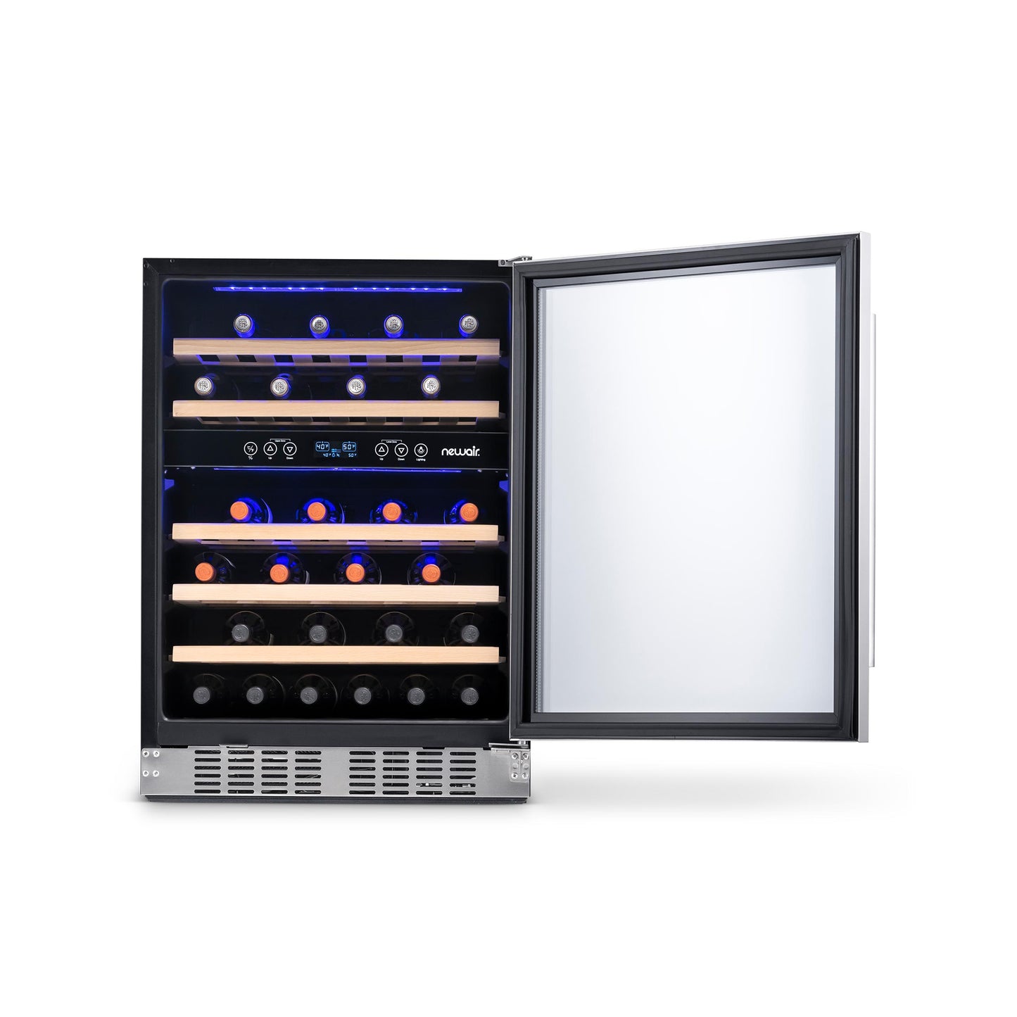 Newair® Premium 46-Bottle Built-In Dual Zone Wine Fridge in Stainless Steel -  23.5"