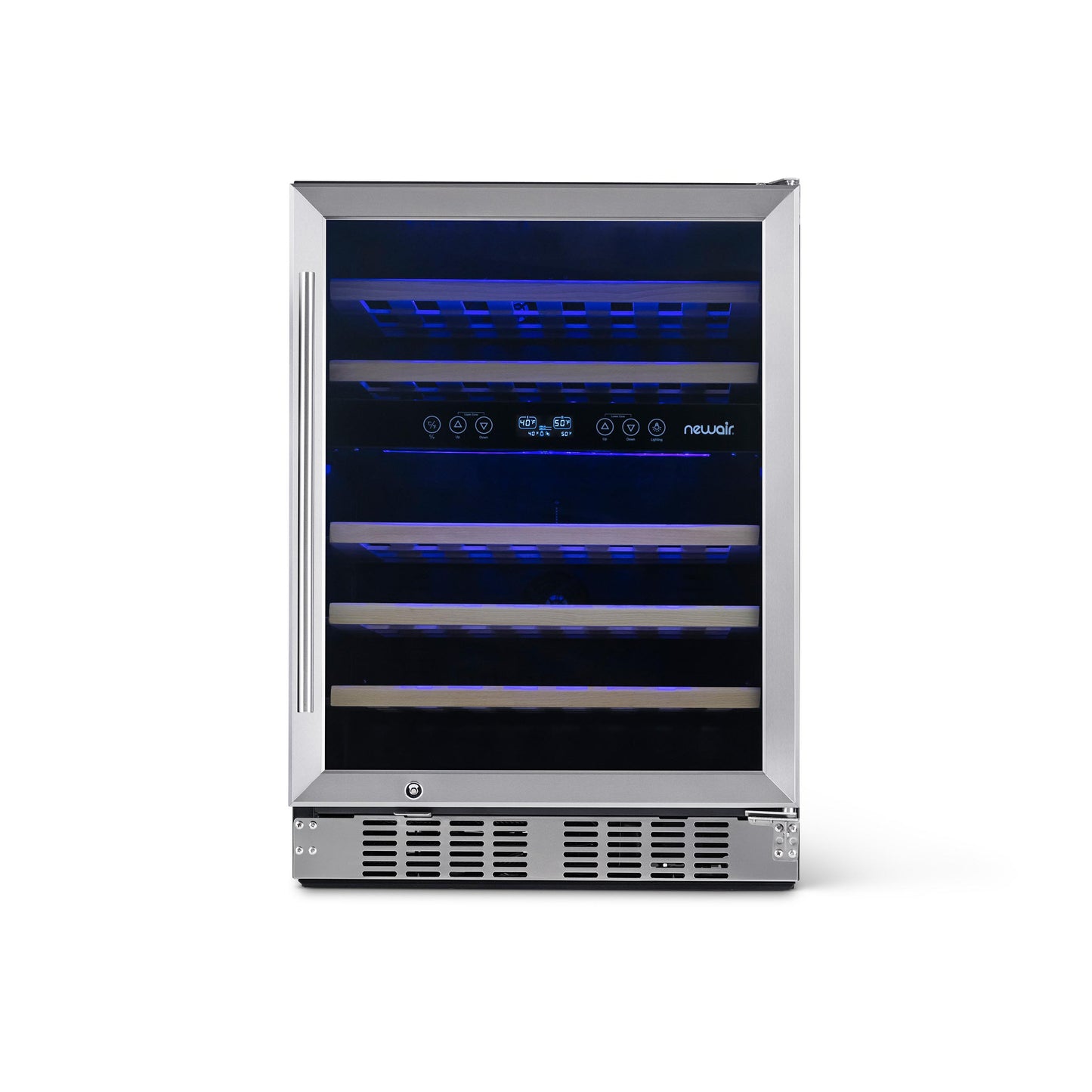Newair® Premium 46-Bottle Built-In Dual Zone Wine Fridge in Stainless Steel -  23.5"