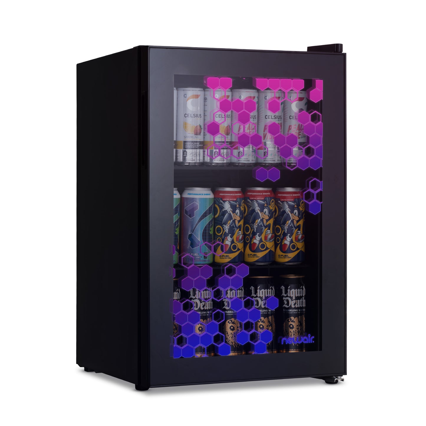 Newair® Prismatic™ Series Beverage Fridge with RGB HexaColor™ LED Lights