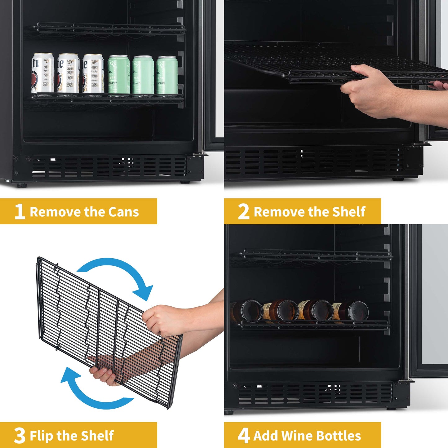 Newair® 179-Can, 49-Bottle Built-in or Freestanding Beverage Fridge - 24"