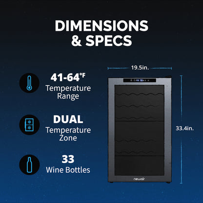 newair®-33-bottle-19-5-black-freestanding-dual-zone-wine-fridge