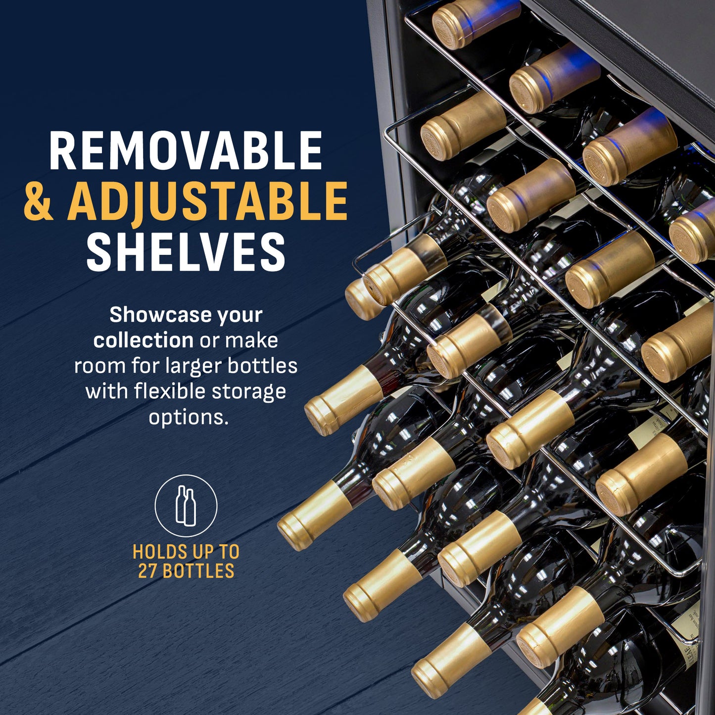 Newair® 27-Bottle 16.9" Stainless Steel Freestanding Wine Fridge