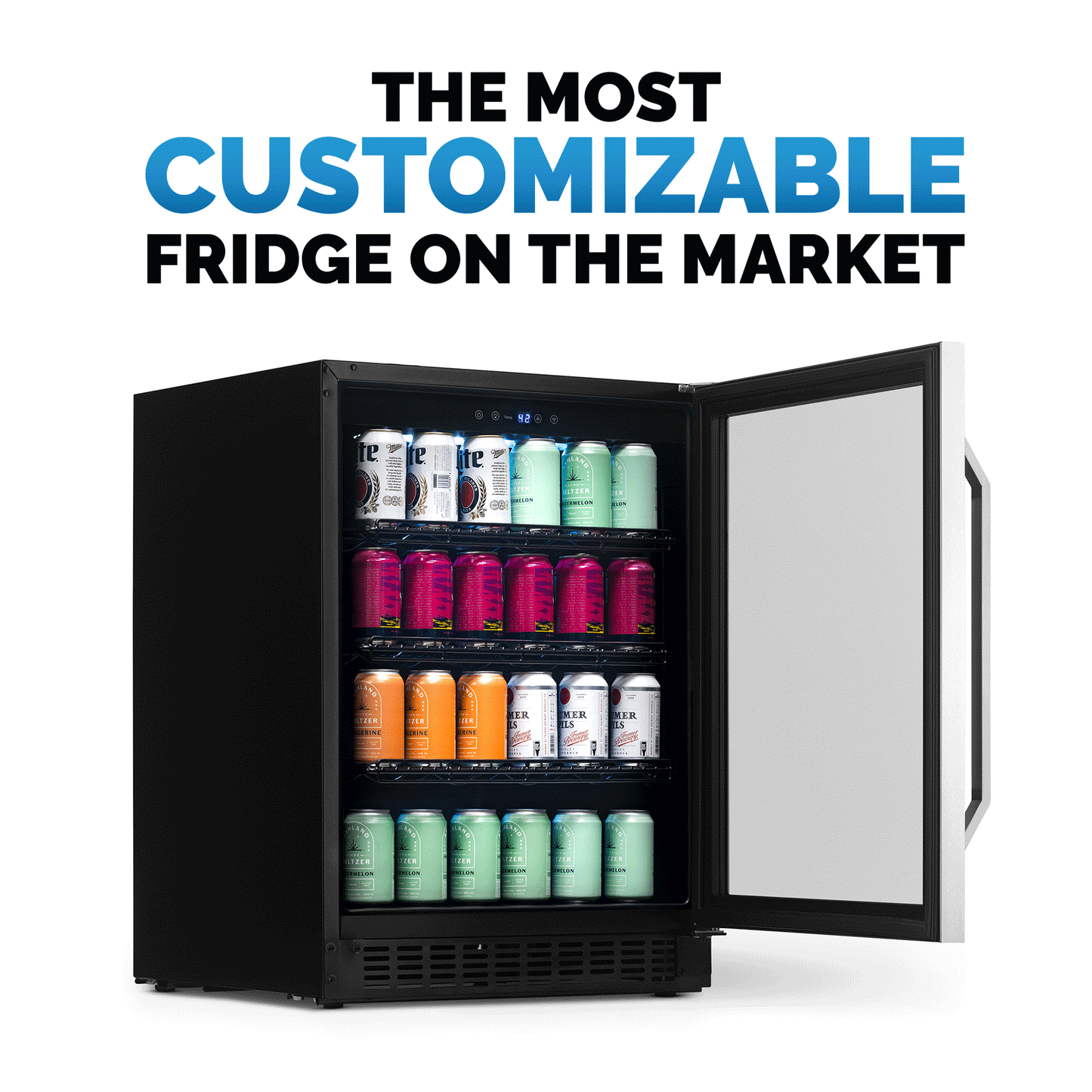Newair® 179-Can, 49-Bottle Built-in or Freestanding Beverage Fridge - 24"