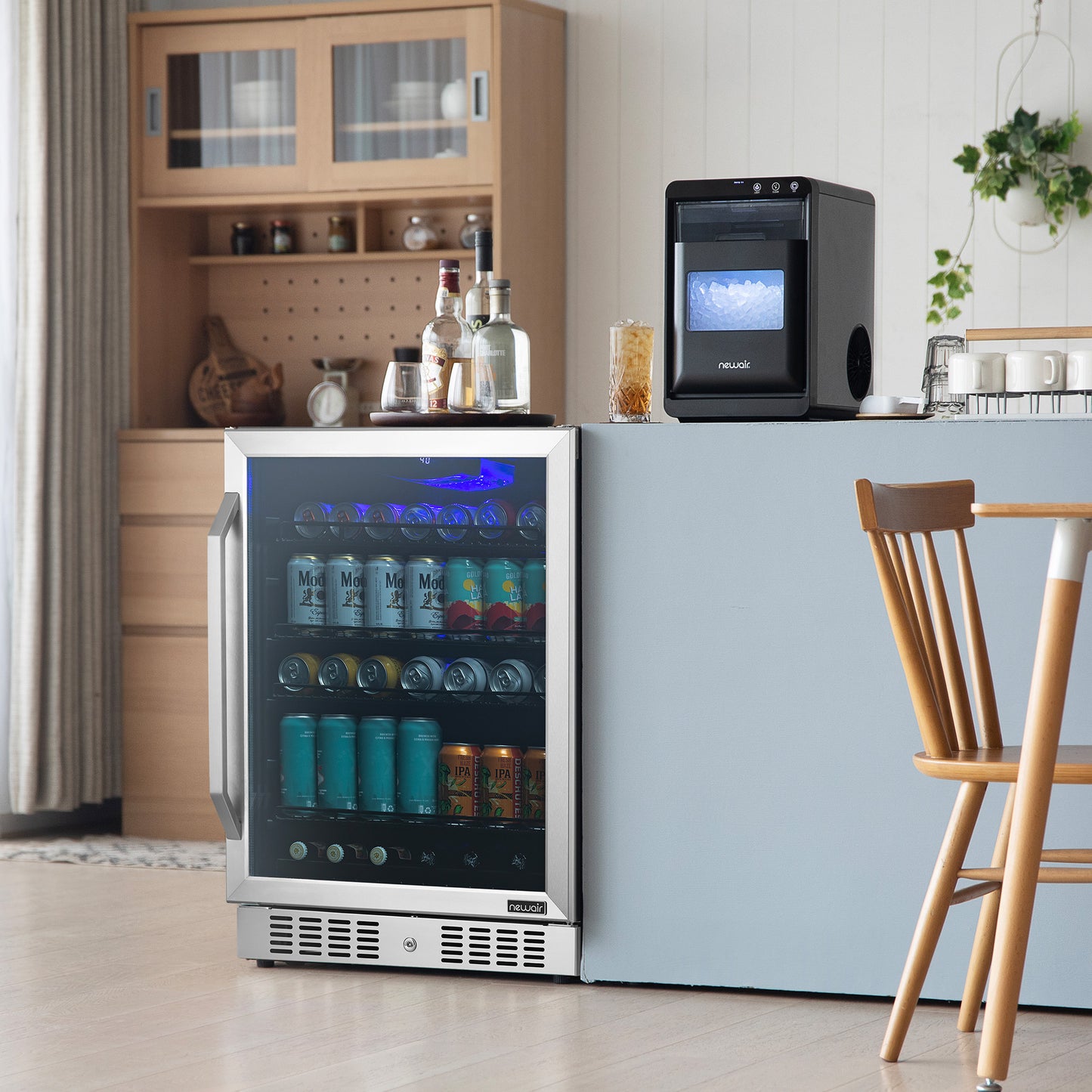 Newair® 177-Can Built-In or Freestanding Stainless Steel Beverage Fridge - 24"