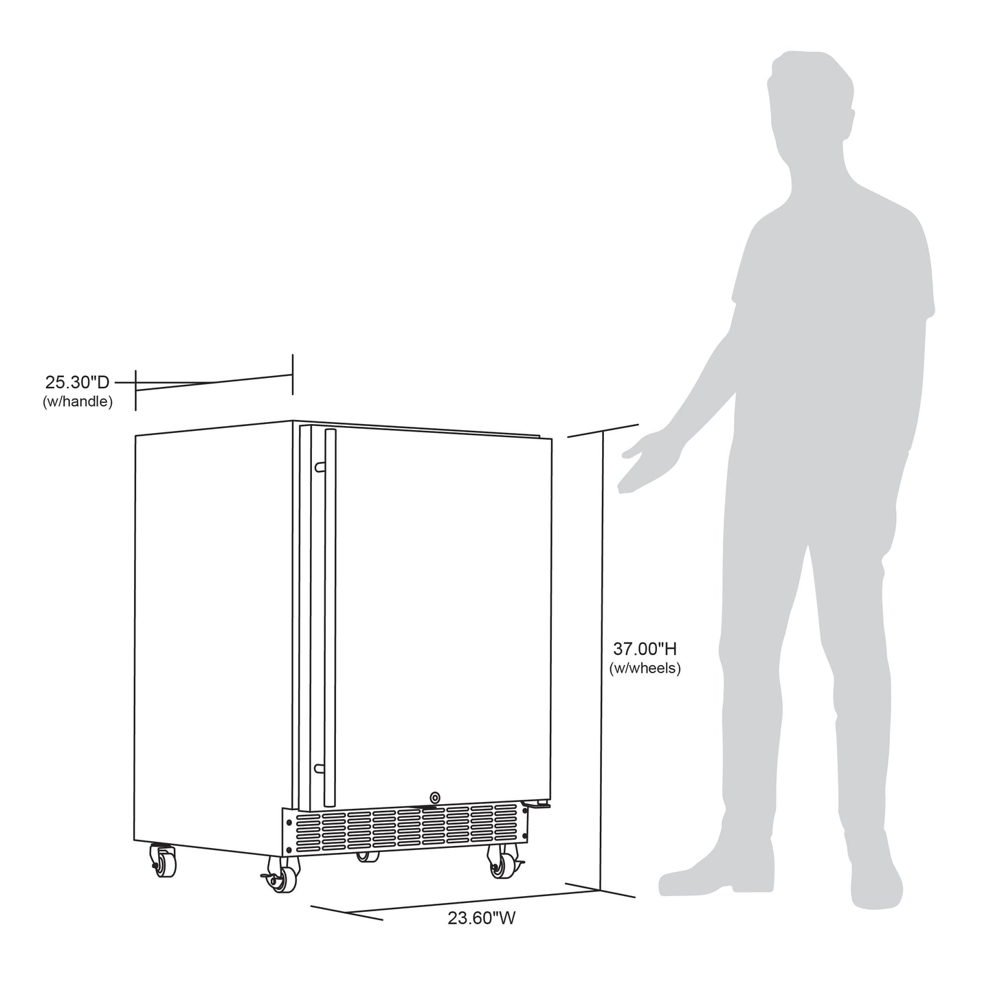 Newair® 160-Can Outdoor Built-In/Freestanding Beverage Fridge - 24"