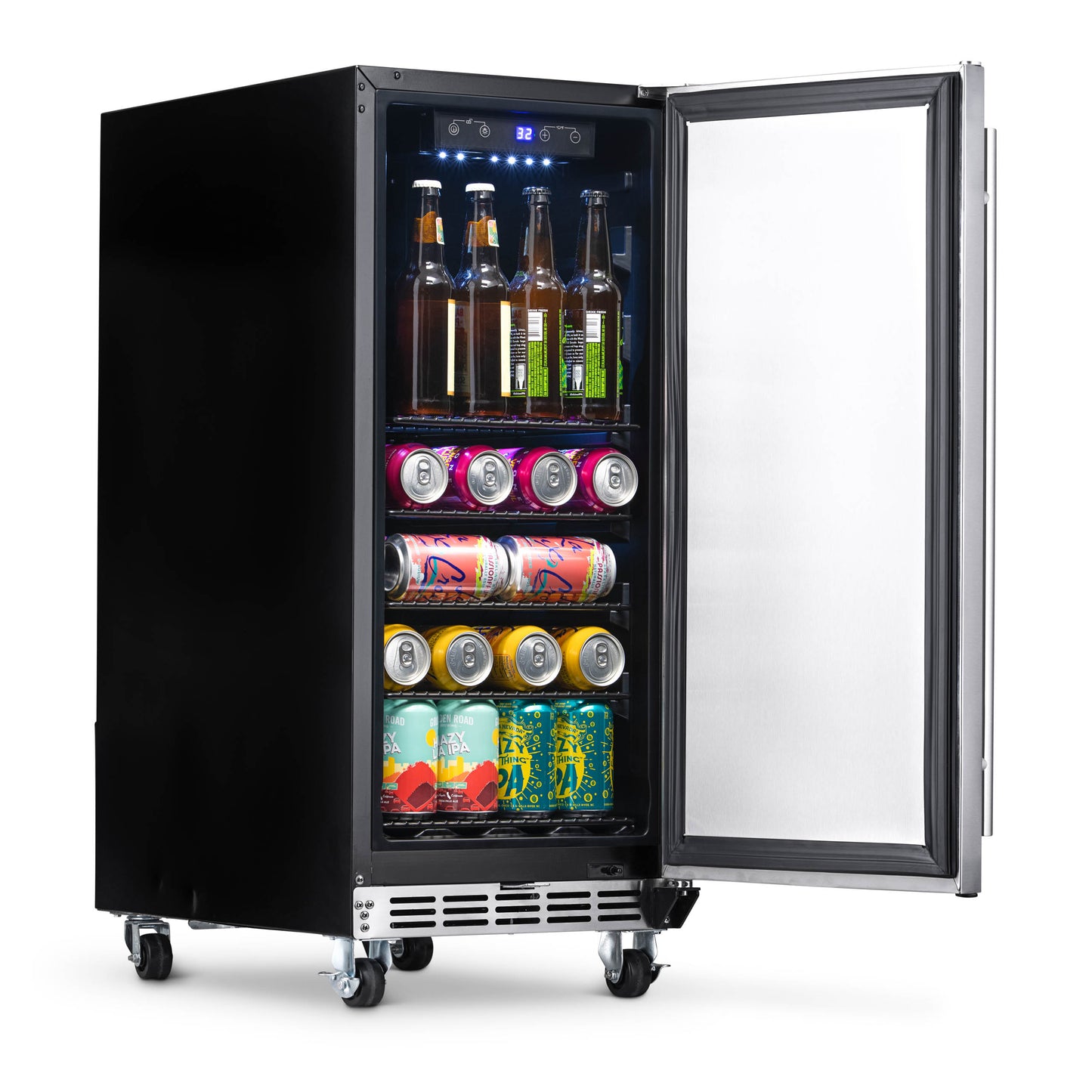 Newair® 90-Can Built-In/Freestanding Outdoor Beverage Fridge - 15"