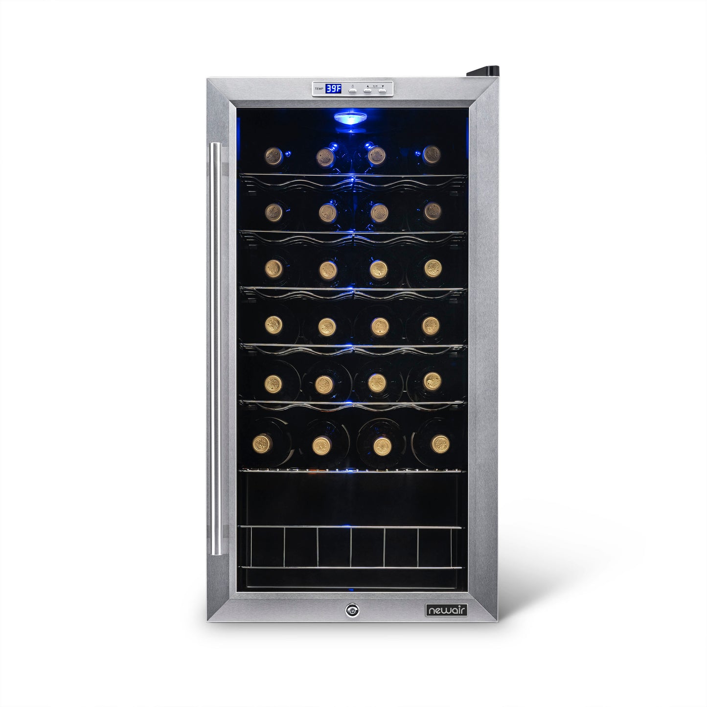 Newair® 27-Bottle 16.9" Stainless Steel Freestanding Wine Fridge