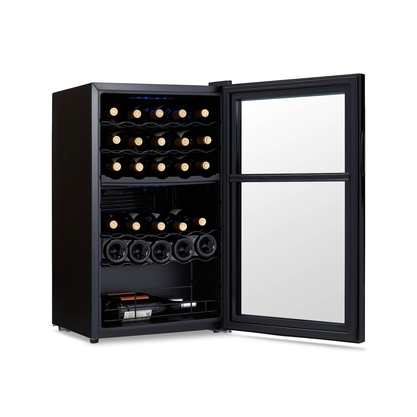 Newair® 33-Bottle 19.5" Black Freestanding Dual Zone Wine Fridge