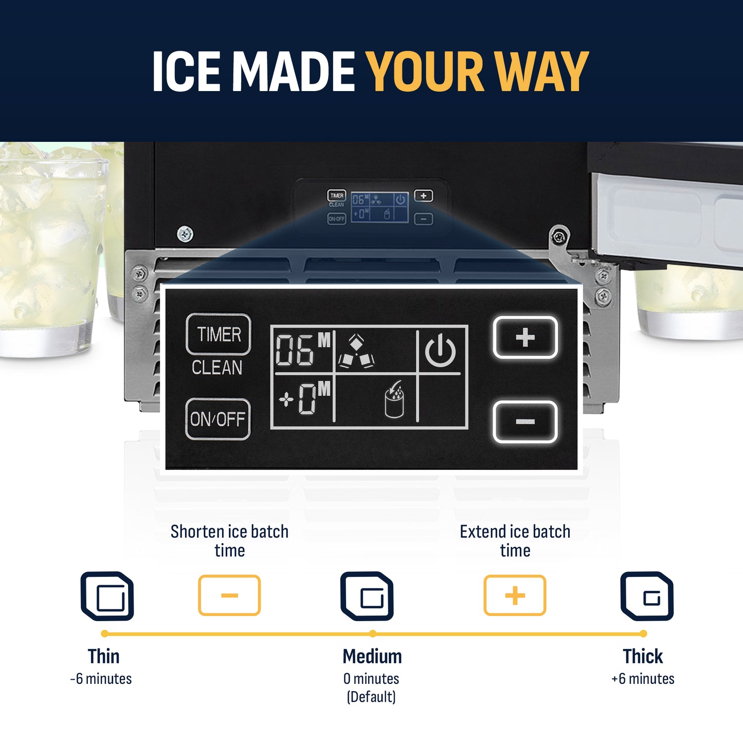 Newair® Undercounter Ice Maker for Home. Clear Ice, 80 lbs/day - Stainless Steel