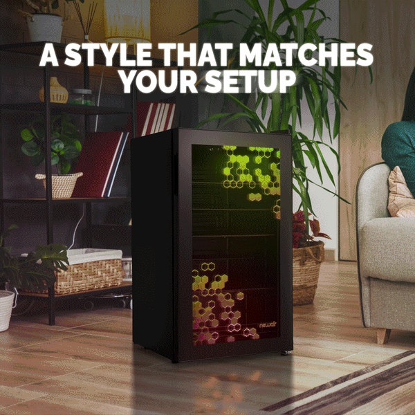 Newair Prismatic™ Series Beverage Refrigerator with RGB HexaColor™ LED