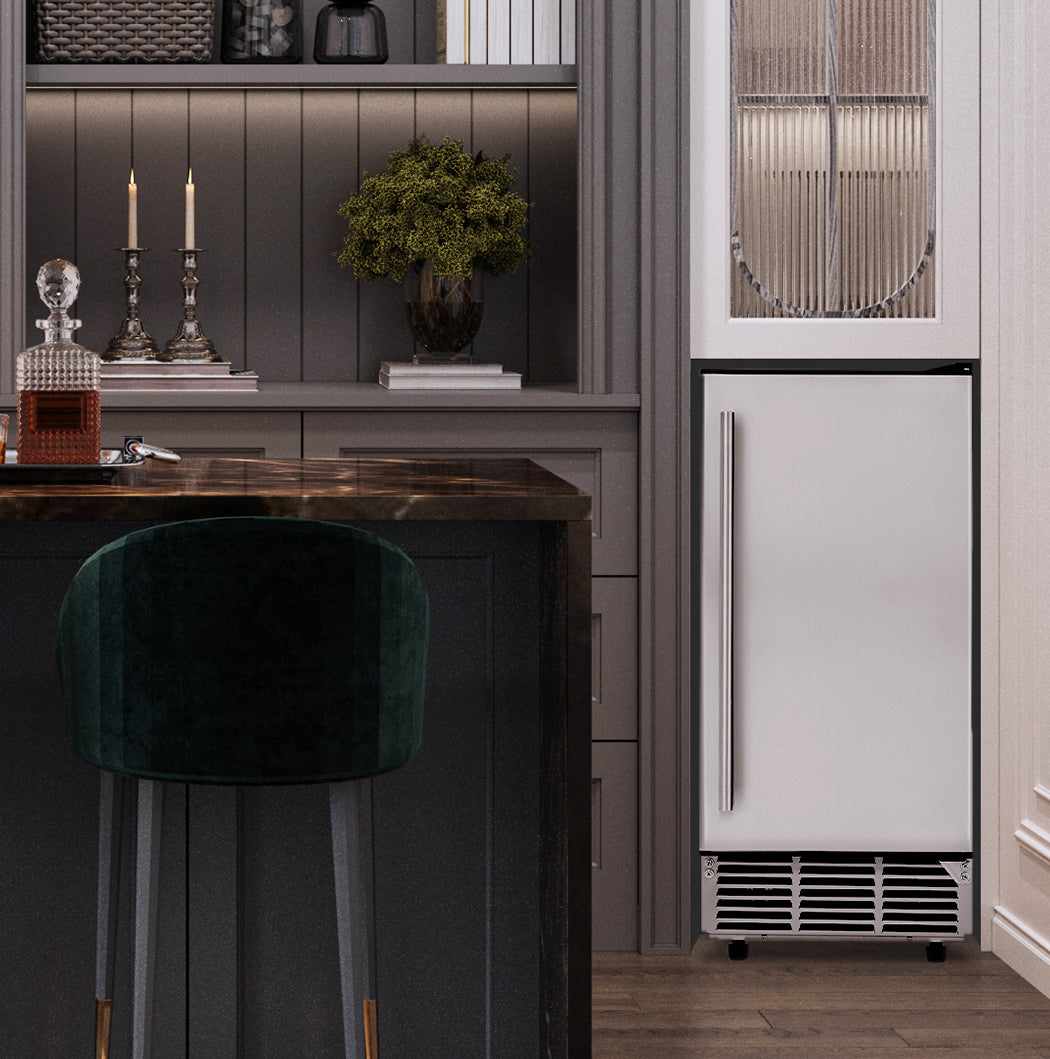 Newair® Undercounter Ice Maker for Home. Clear Ice, 80 lbs/day - Stainless Steel