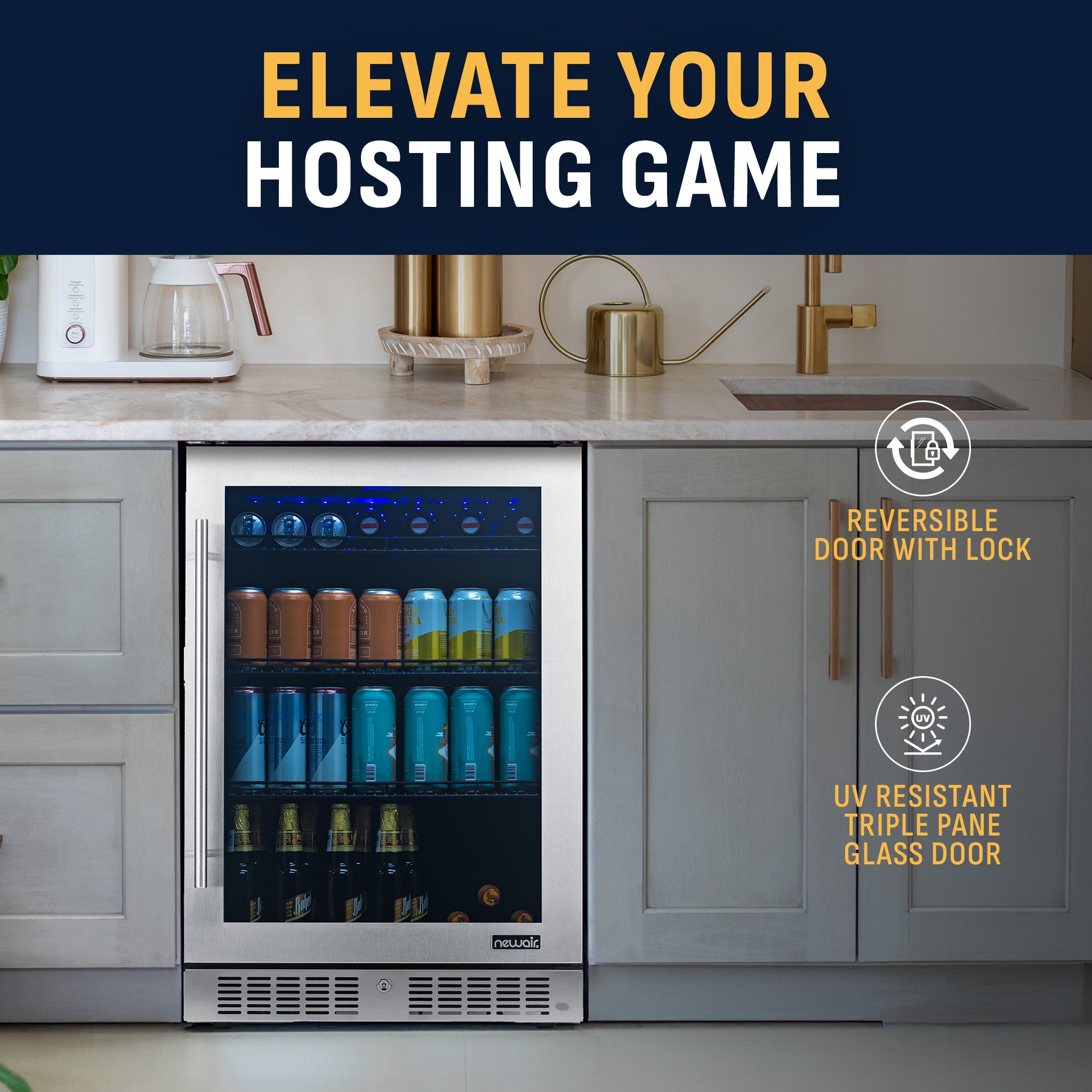 244-Can Beverage Fridge | Built-In or Freestanding Flexibility