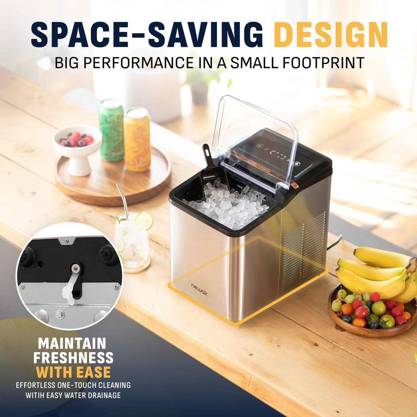 Newair Nugget Ice Maker Countertop, 30-35 lbs in 24 hours