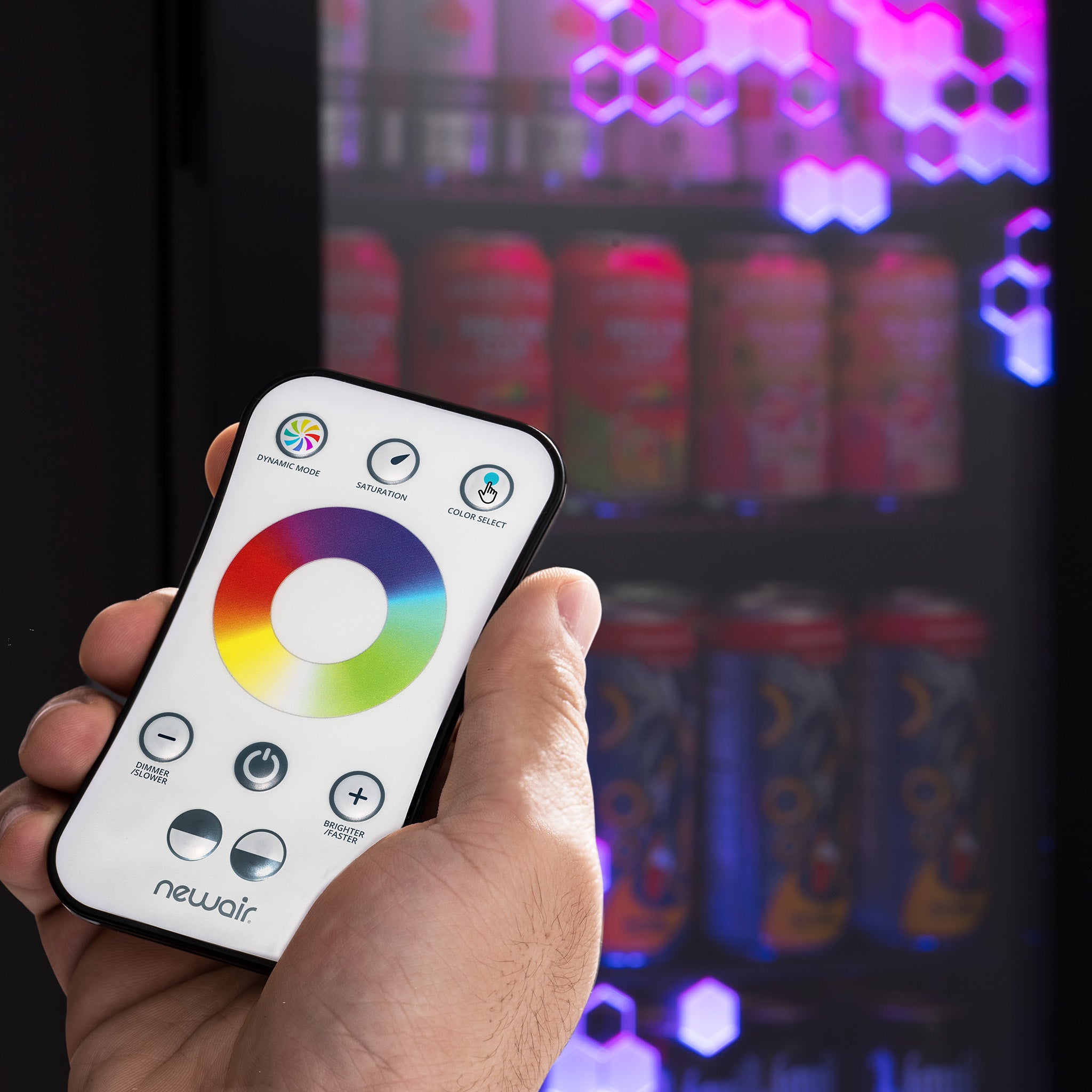 Newair® Prismatic™ Series Beverage Fridge with RGB HexaColor™ LED