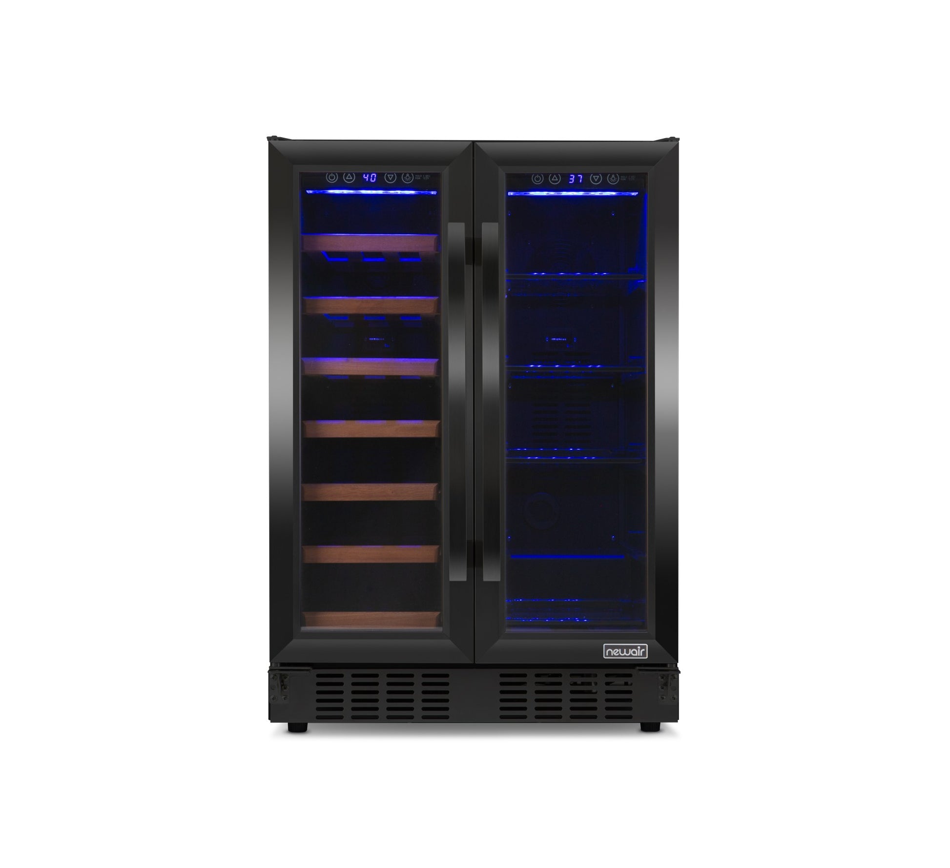 Empty dual zone wine and beverage cooler