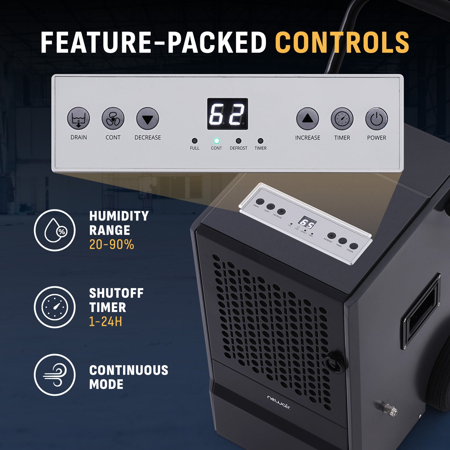 Newair 160 Pints Commercial Dehumidifier with Pump