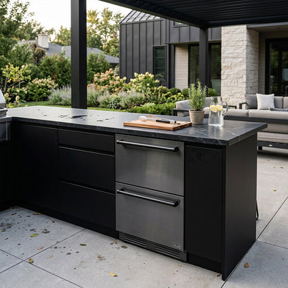 newair-24-inch-indoor-outdoor-dual-drawer-freezer-fridge-convertible-refrigerator-black-stainless-steel
