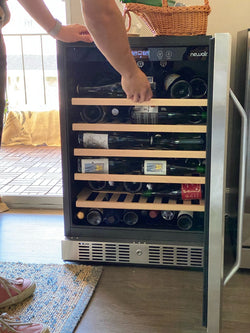 Newair 24" Built-In 52 Bottle Compressor Wine Fridge in Stainless Steel with Premium Beech Wood Shelves Wine Coolers    