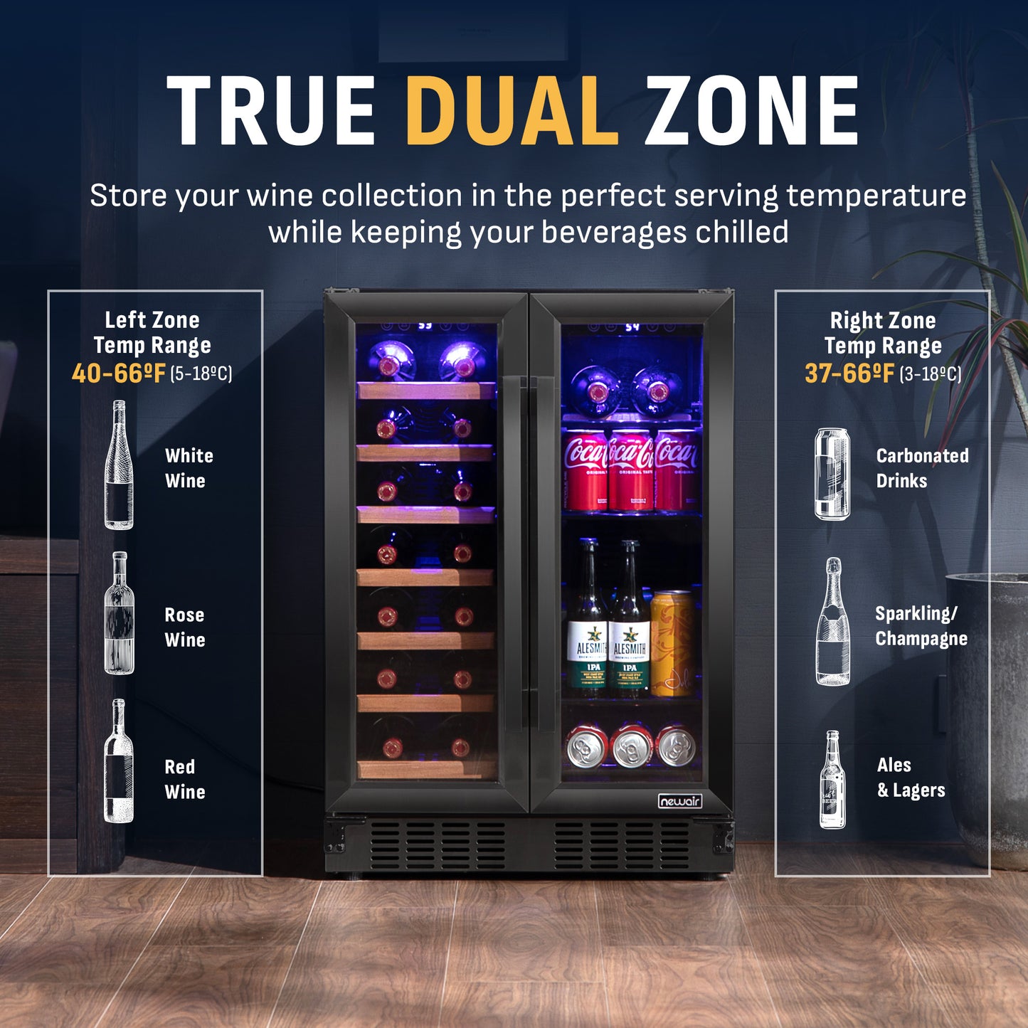 True Dual Zone Wine and Beverage Cooler Combo