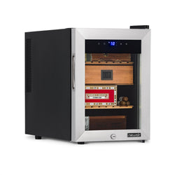 Remanufactured Newair 250 Count Electric Cigar Humidor Wineador in Stainless Steel with Opti-Temp™ Heating and Cooling Function, Spanish Cedar Shelves, Digital Thermostat, and Security Lock and Key