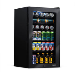 Remanufactured Newair 126 Can Freestanding Beverage Fridge in Onyx Black with Adjustable Shelves