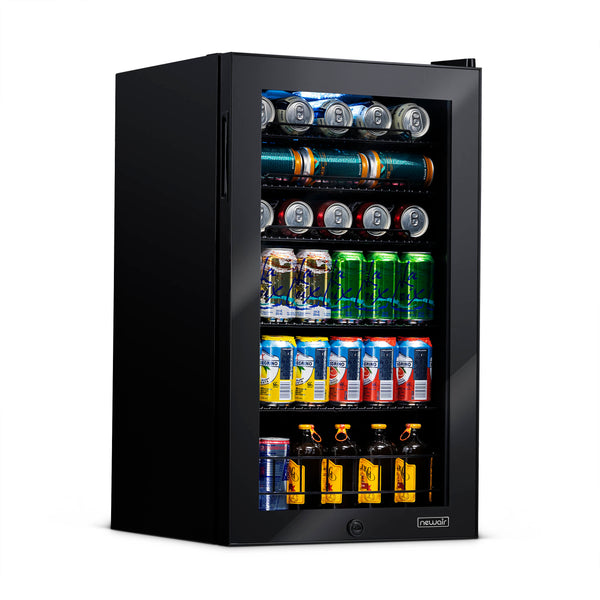 Newair 126 Can Freestanding Beverage Fridge in Onyx Black with Adjustable Shelves Beverage Fridge    