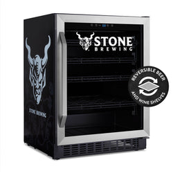 Newair Stone® Brewing 180 Can FlipShelf™ Beverage and Beer Refrigerator, 24” Built-In or Freestanding Wine Cooler with Reversible Shelves, Perfect for Bar, Gamer Room, or Office