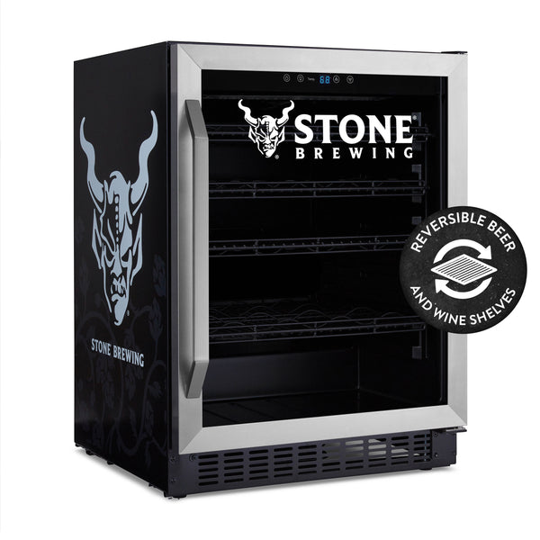 Newair Stone® Brewing 180 Can FlipShelf™ Beverage and Beer Refrigerator, 24” Built-In or Freestanding Wine Cooler with Reversible Shelves, Perfect for Bar, Gamer Room, or Office Beverage Fridge    