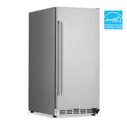 Newair 15” 3.2 Cu. Ft. Commercial Stainless Steel Built-in Beverage Refrigerator, Weatherproof and Outdoor Rated, ENERGY STAR, Fingerprint Resistant and Self-Closing Door, Adjustable Shelves, Recessed Kickplate, for Home Kitchen, Outdoor Patio and more